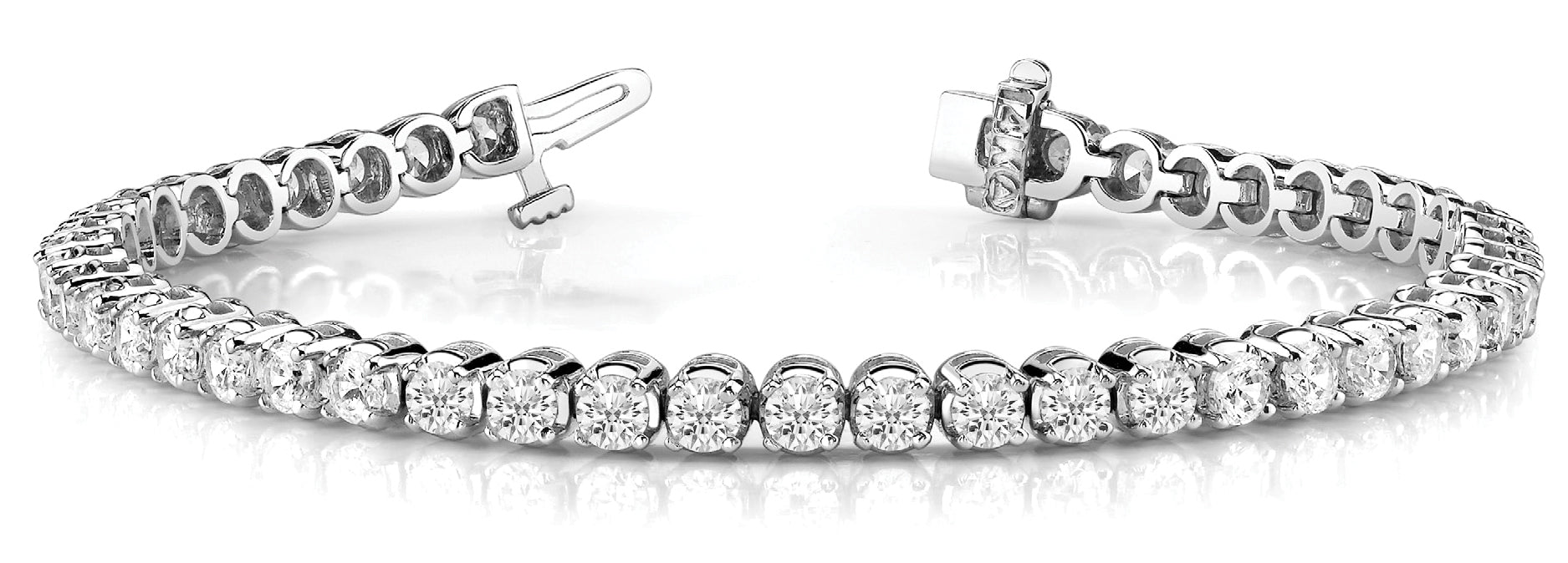 18K White Gold Diamond Line Bracelet