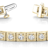14K Yellow Gold Vintage Diamond Bracelet