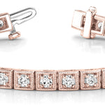 14K Rose Gold Vintage Diamond Tennis Bracelet