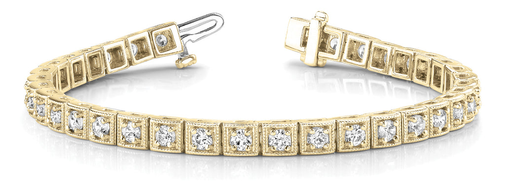 14K Yellow Gold Vintage Diamond Bracelet