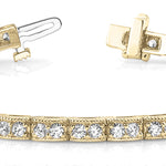 14K Yellow Gold Vintage Diamond Tennis Bracelet