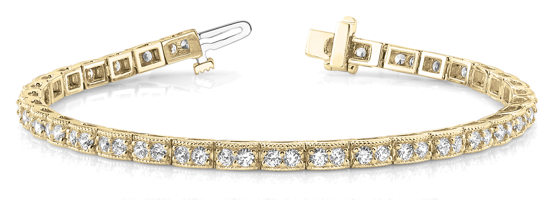 14K Yellow Gold Vintage Diamond Tennis Bracelet
