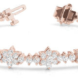 14K Rose Gold Multi-Diamond Fashion Tennis Bracelet