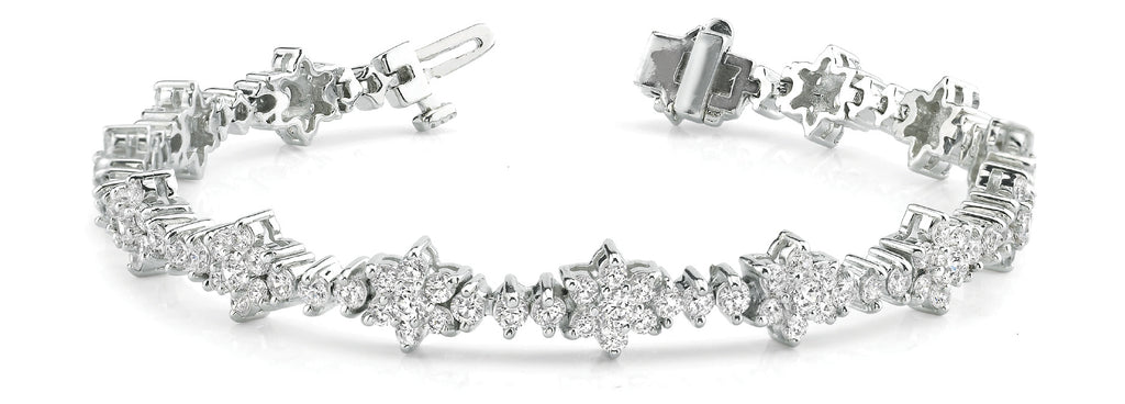 14K White Gold Multi-Diamond Fashion Bracelet
