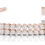 Rose Gold 3.85 ct Diamond Multi-Row Tennis Bracelet