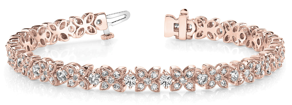 14K Rose Gold Diamond Fashion Bracelet