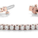 14K Rose Gold 3ctw Round Diamond Tennis Bracelet
