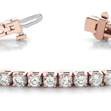 14K Rose Gold 3ctw Round Diamond Tennis Bracelet