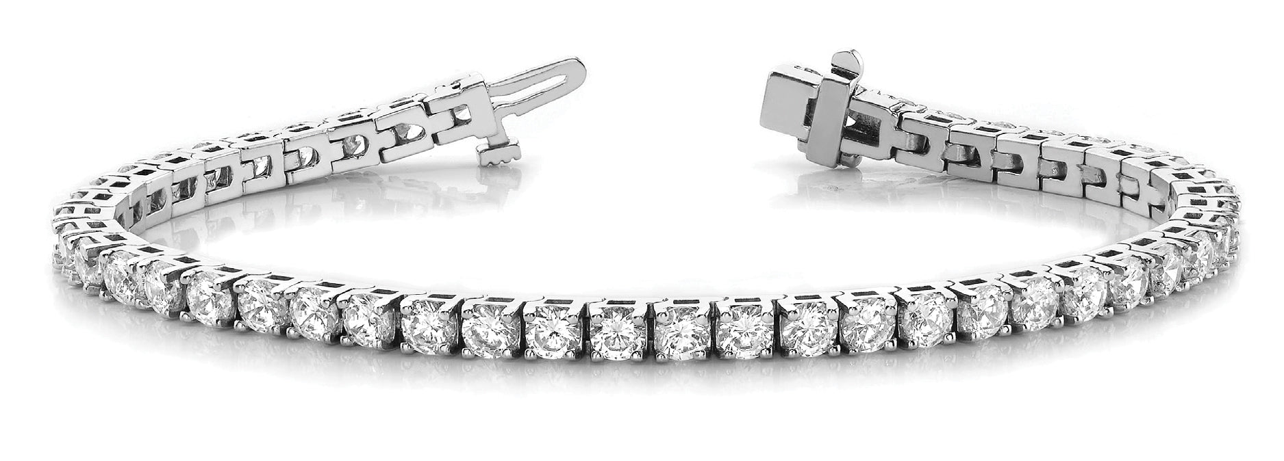 Round Diamond In-Line Tennis Bracelet