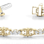 14K Yellow Gold Round Diamond Fashion Bracelet