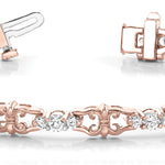 14K Rose Gold Diamond Fashion Tennis Bracelet