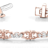 14K Rose Gold Diamond Fashion Tennis Bracelet