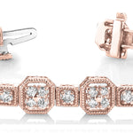 14K Rose Gold Vintage Diamond Bracelet 2ctw