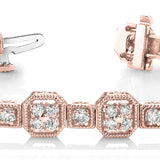 14K Rose Gold Vintage Diamond Bracelet 2ctw