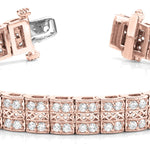 14K Rose Gold Multi-Row Diamond Tennis Bracelet