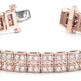 14K Rose Gold Multi-Row Diamond Tennis Bracelet