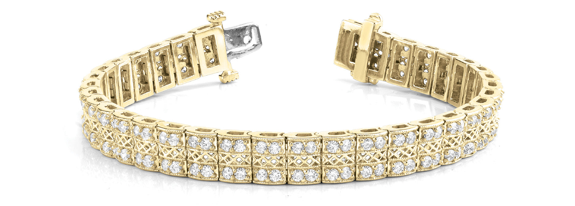 14K Yellow Gold 2.25 CT Diamond Line Bracelet