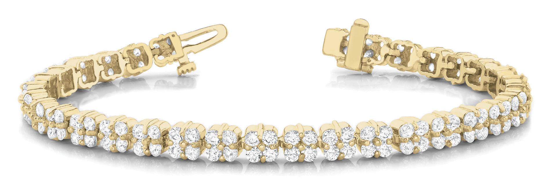 14K Yellow Gold 10.38ctw Round Diamond Bracelet