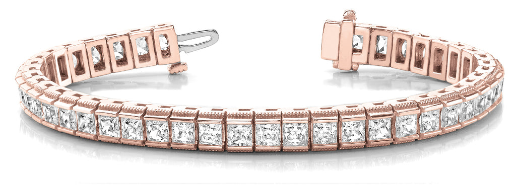18K Rose Gold Square Diamond Fashion Bracelet