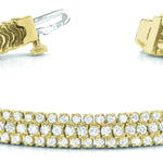 14K Yellow Gold Multi-Row Diamond Tennis Bracelet