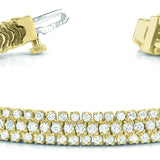 14K Yellow Gold Multi-Row Diamond Tennis Bracelet