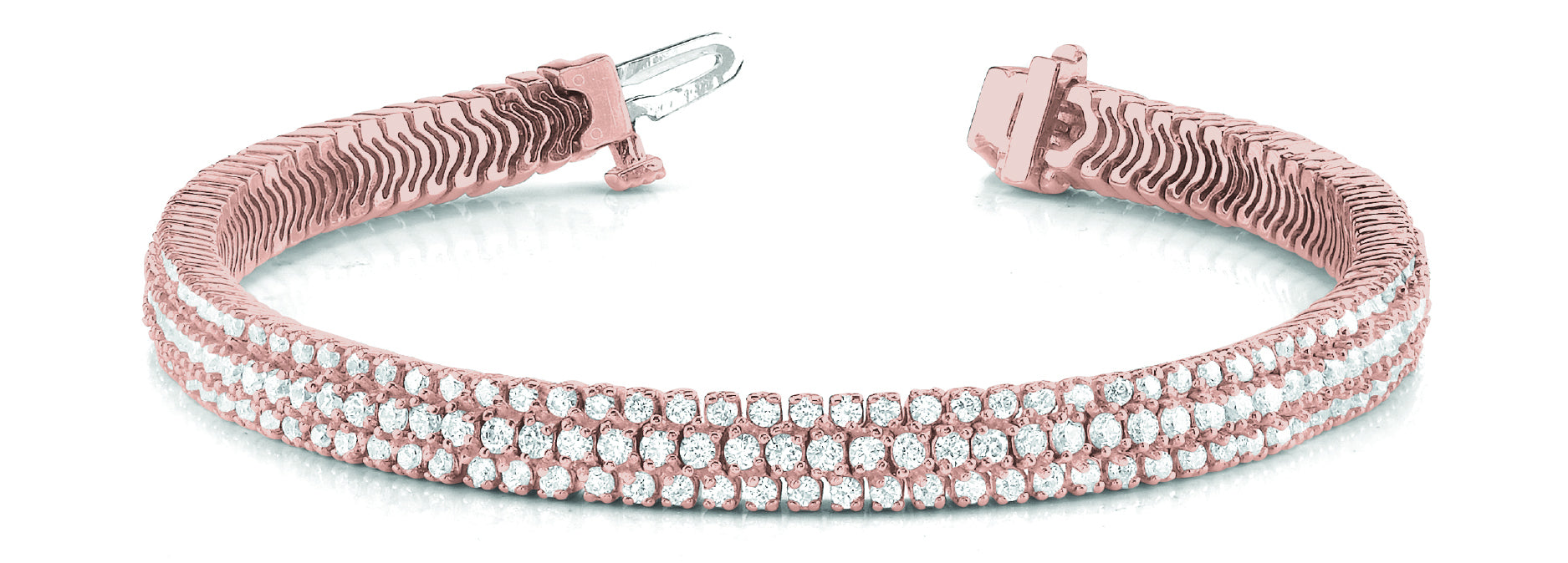 14K Rose Gold Diamond Multi-Row Bracelet