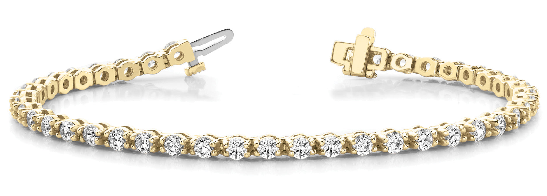 14K Yellow Gold Diamond Tennis Bracelet