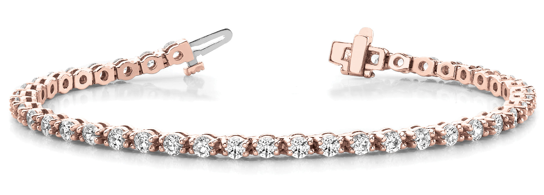 18K Rose Gold Diamond In-Line Tennis Bracelet