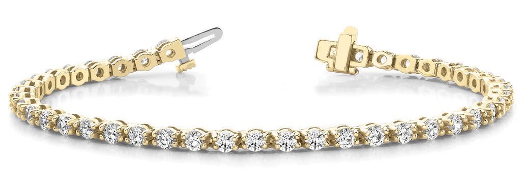 18K Yellow Gold 2.16 CT Diamond Tennis Bracelet