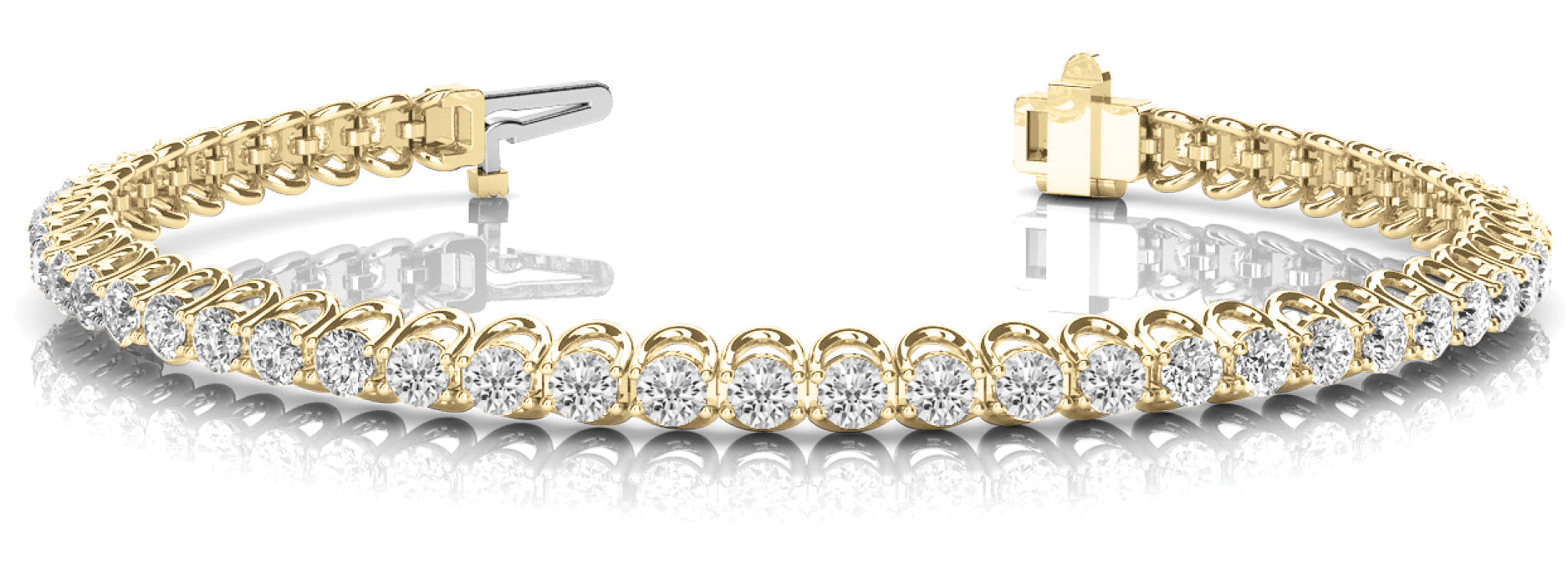 18K Yellow Gold Diamond Tennis Bracelet