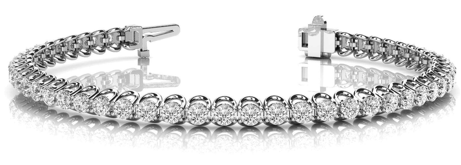 Round Diamond Tennis Line Bracelet