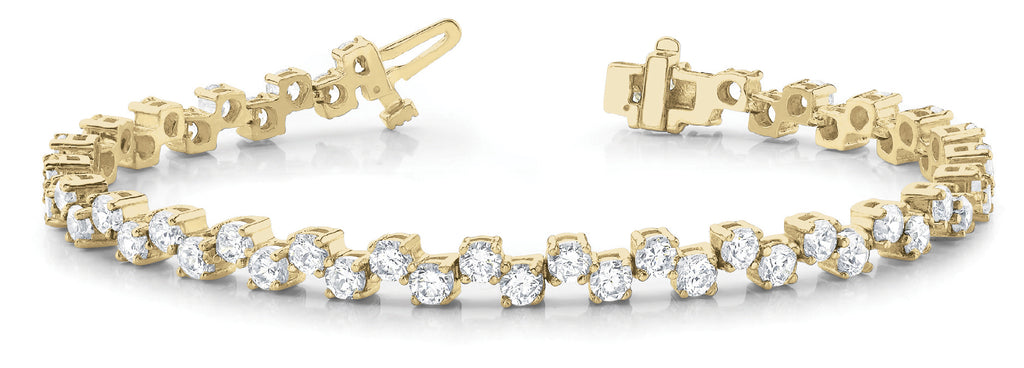 14K Yellow Gold Diamond Tennis Bracelet - 2 CTW
