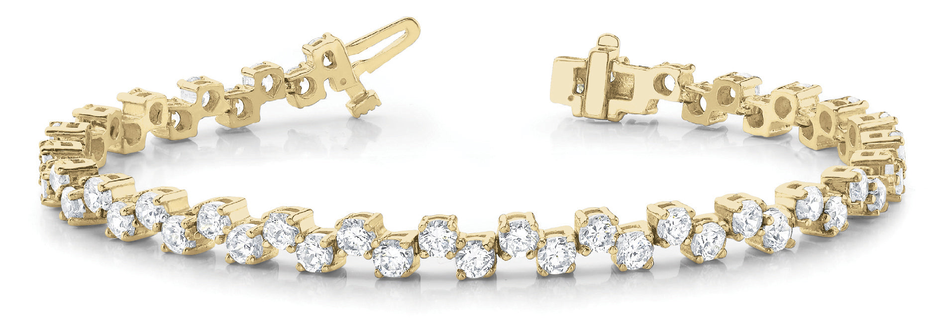 14K Yellow Gold Diamond Tennis Bracelet - 2 CTW