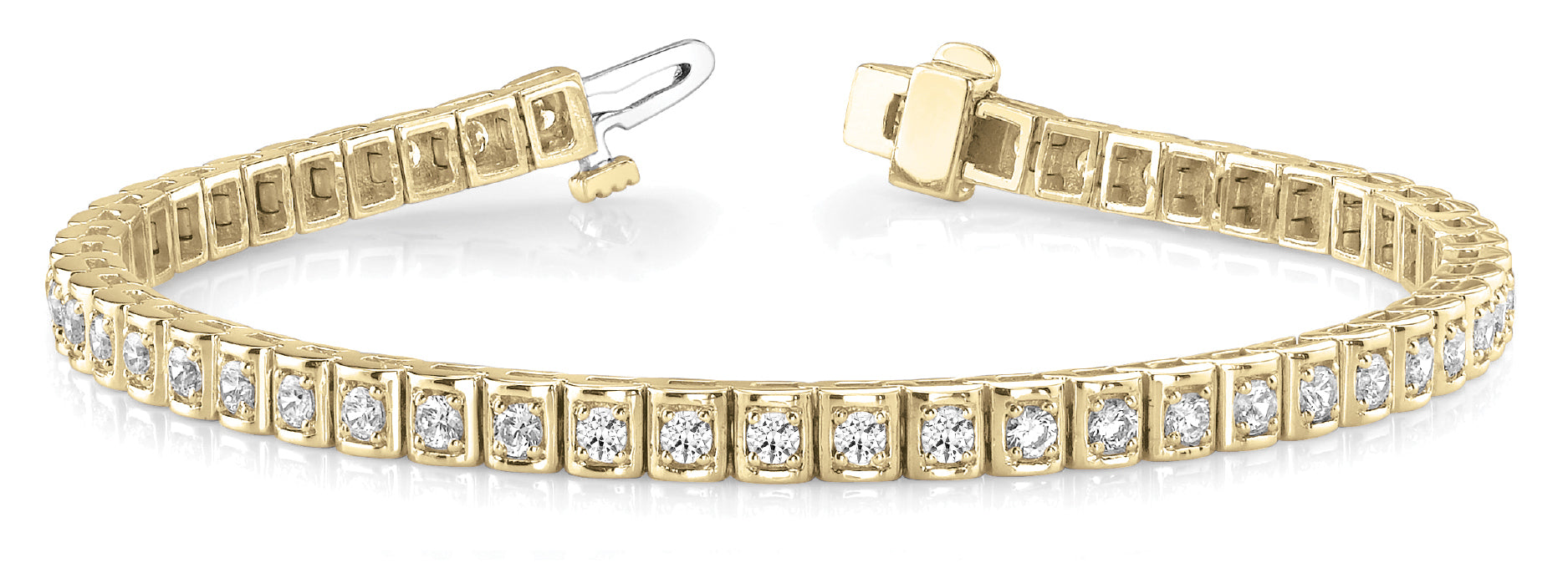14K Yellow Gold Diamond Tennis Bracelet