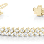 14K Yellow Gold 4ct Diamond Multi-Row Link Bracelet