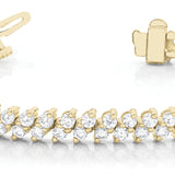 14K Yellow Gold 4ct Diamond Multi-Row Link Bracelet
