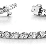 Multi-Diamond Round Link Fashion Bracelet