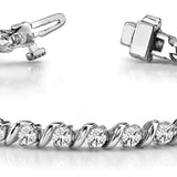 Multi-Diamond Round Link Fashion Bracelet