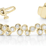 14K Yellow Gold Diamond Fashion Tennis Bracelet