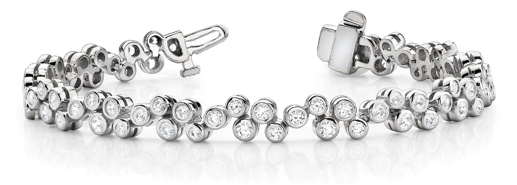18K White Gold Diamond Fashion Tennis Bracelet