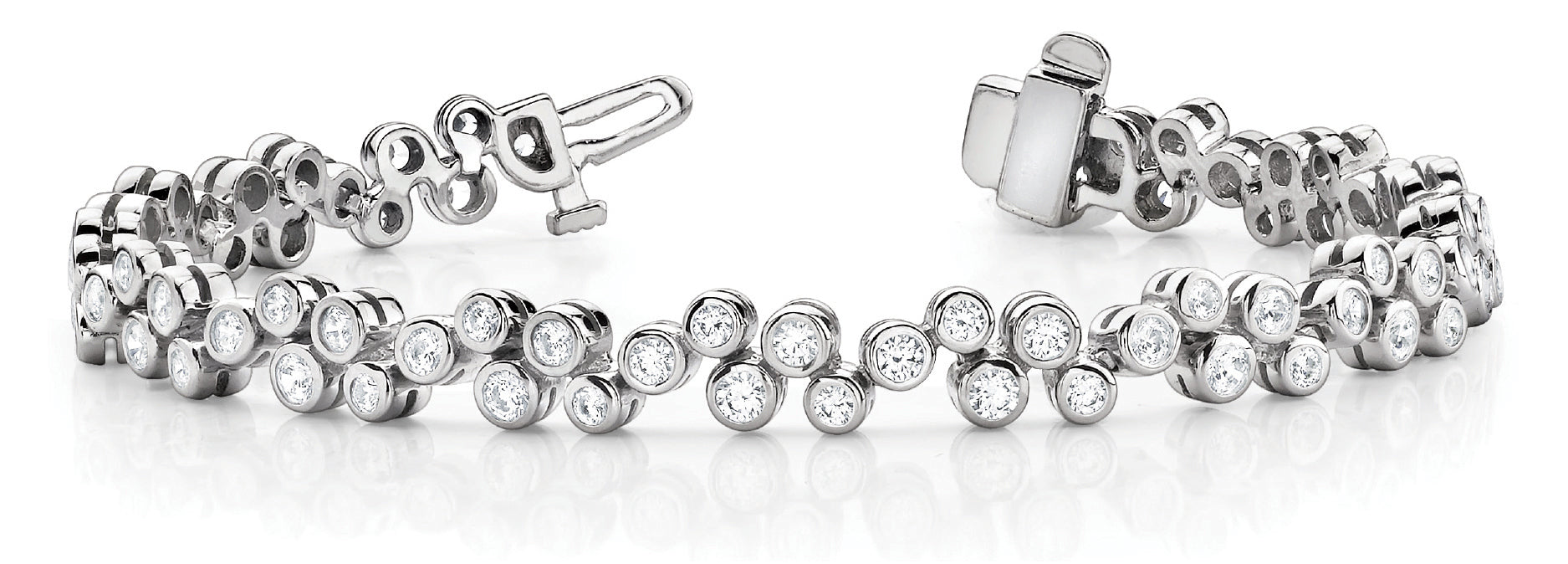 18K White Gold Diamond Fashion Tennis Bracelet