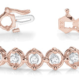 14K Rose Gold Round Diamond Fashion Bracelet
