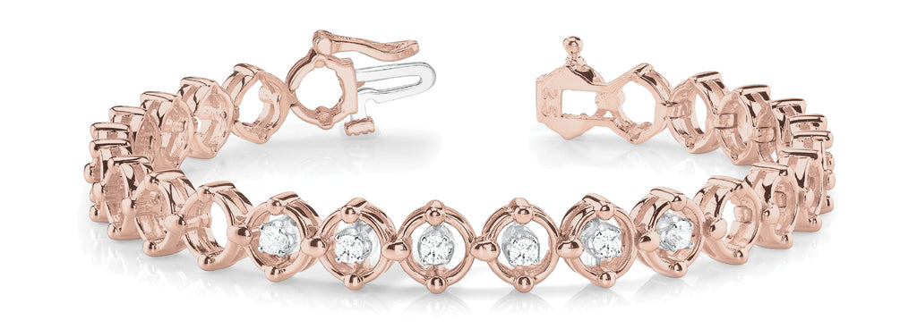 18K Rose Gold 1/4 CT Diamond Bracelet