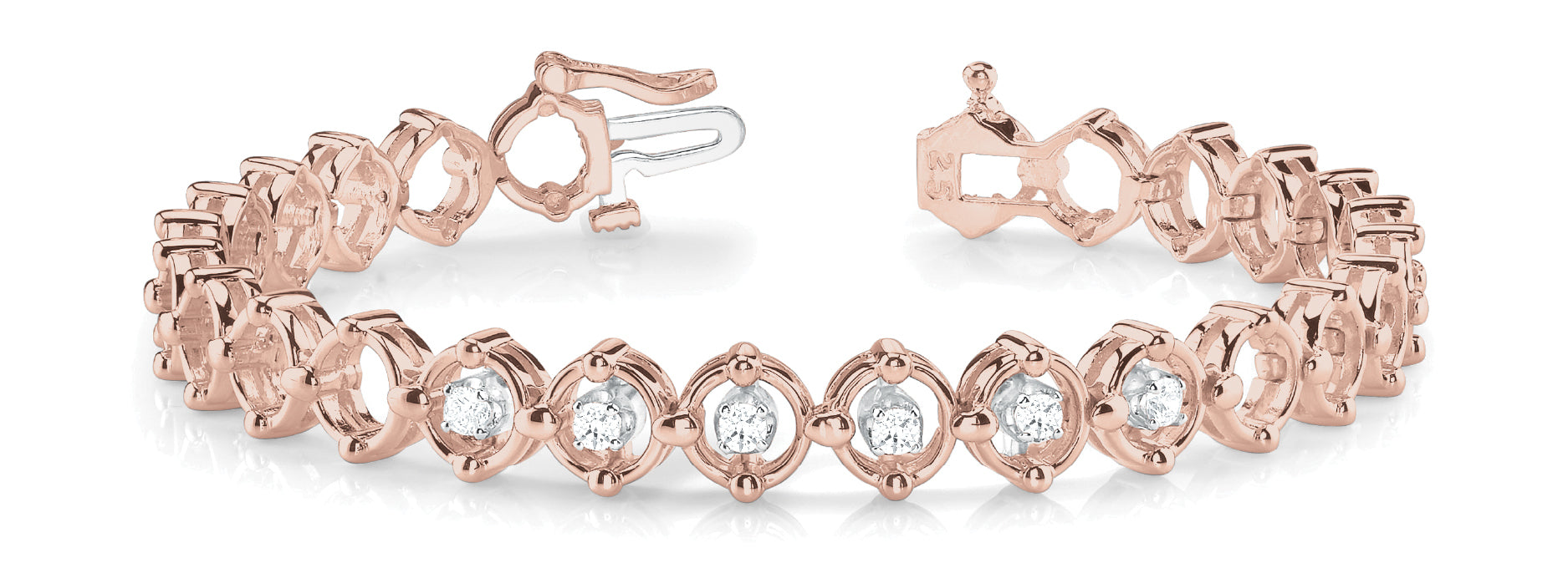 18K Rose Gold 1/4 CT Diamond Bracelet