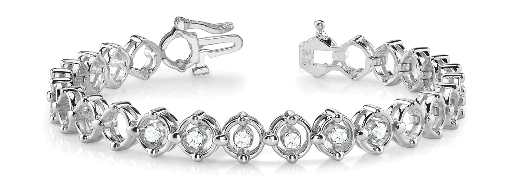 Multi-Diamond Round Tennis Bracelet