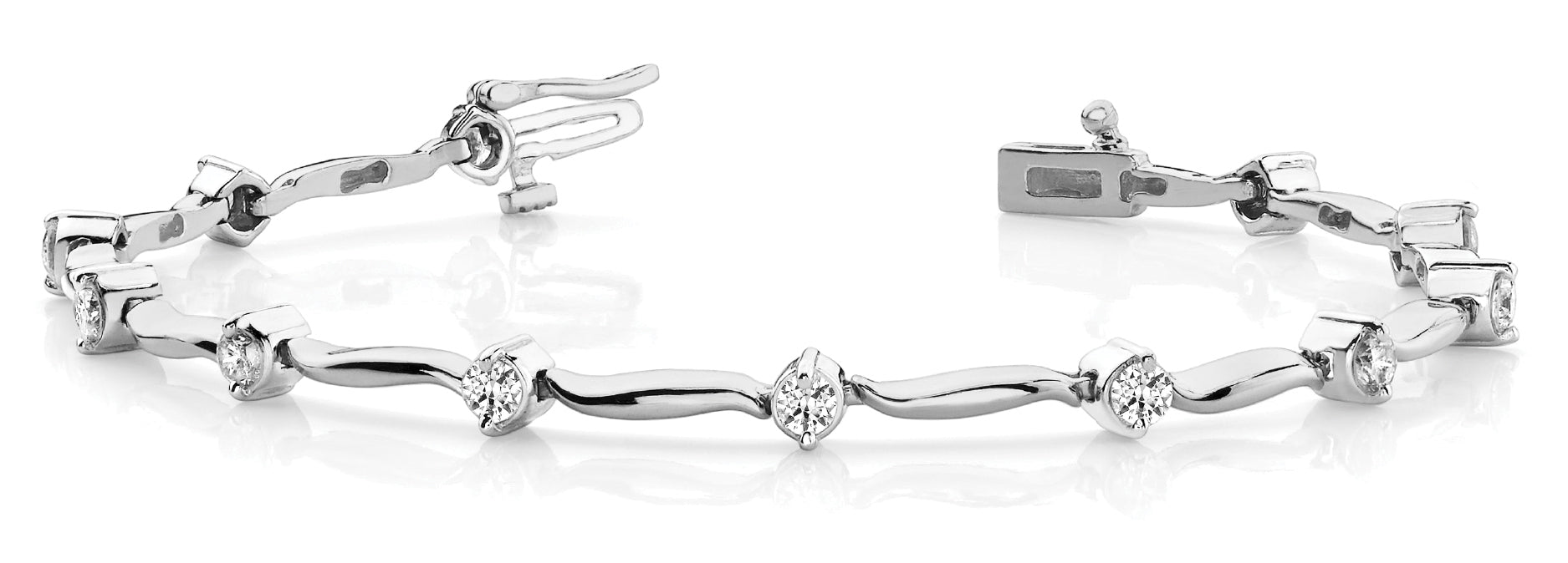 18K White Gold 1 CT Diamond Fashion Bracelet