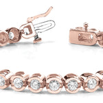 Rose Gold 1ctw Round Diamond Bezel Bracelet