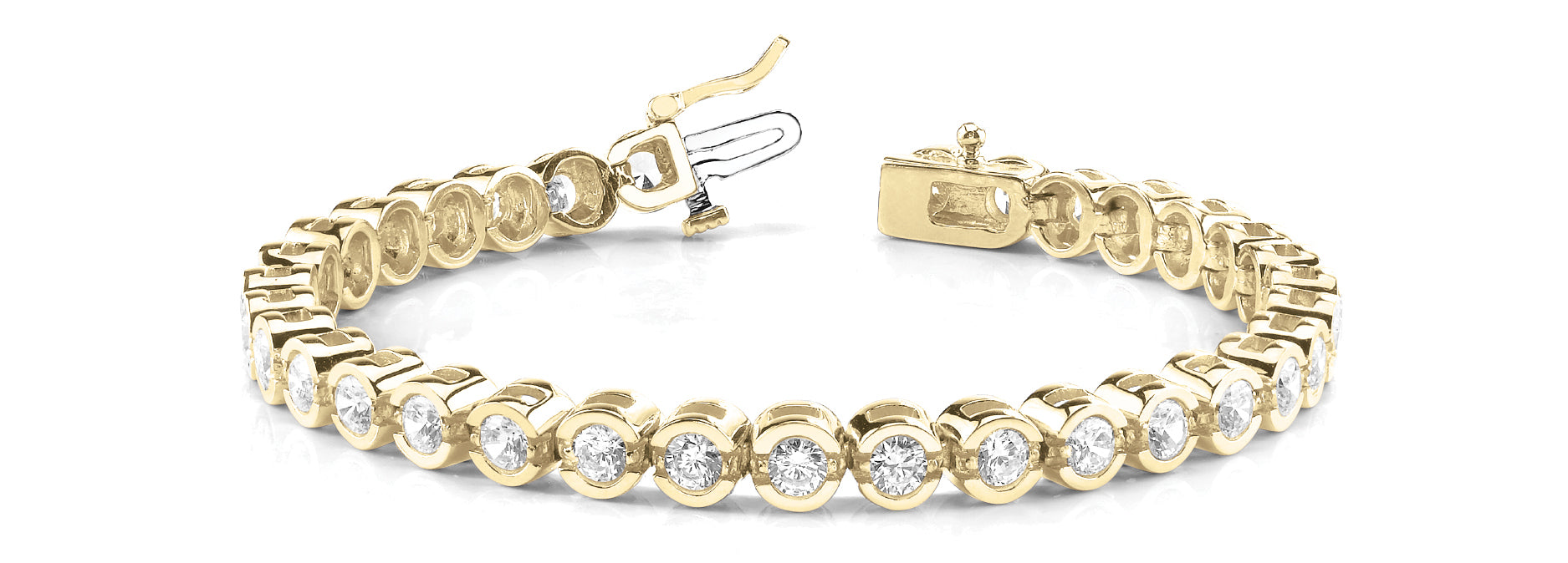 18K Yellow Gold 1 CT Diamond Line Bracelet