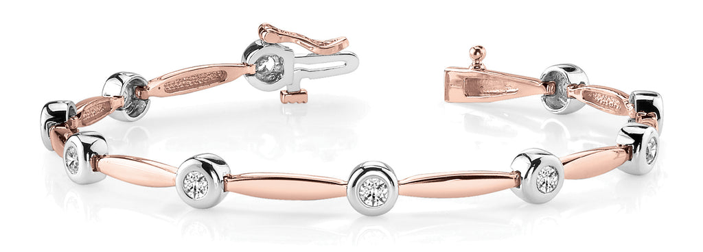 14K Rose Gold Diamond Fashion Bracelet
