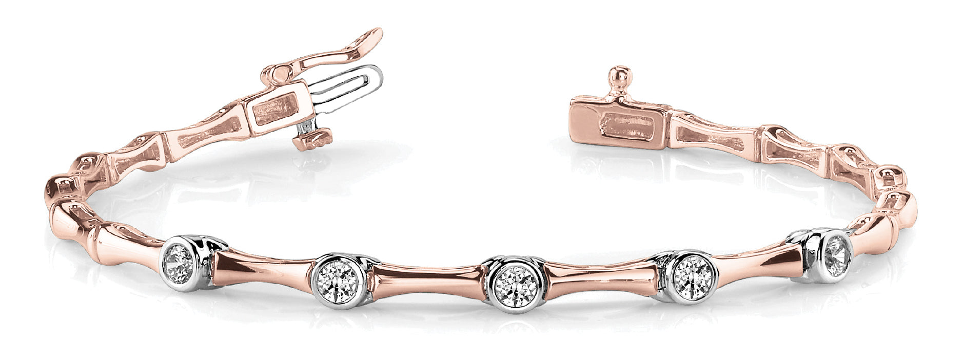 14K Rose Gold Diamond Fashion Bracelet